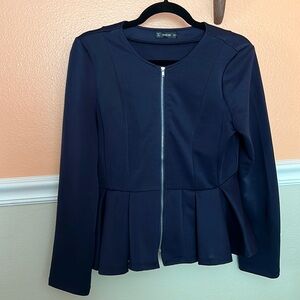 Navy blue peplum jacket